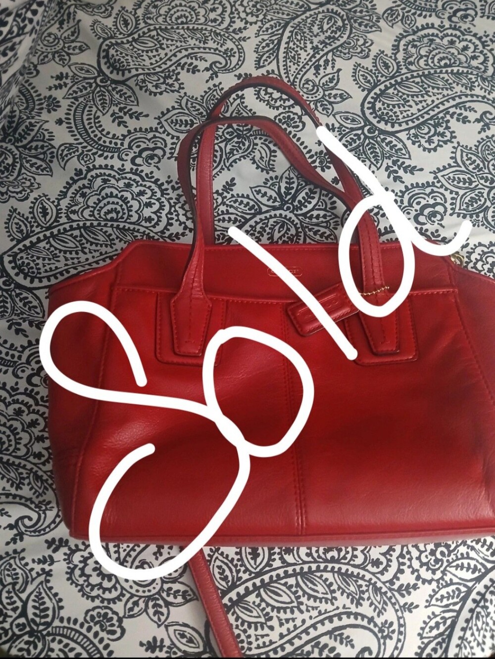 Coach Red Leather Satchel Bag